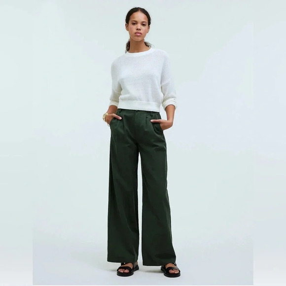 Madewell Plus Loose-Knit Crewneck Bright Ivory Sweater Neutral Preppy NWOT - Picture 3 of 13
